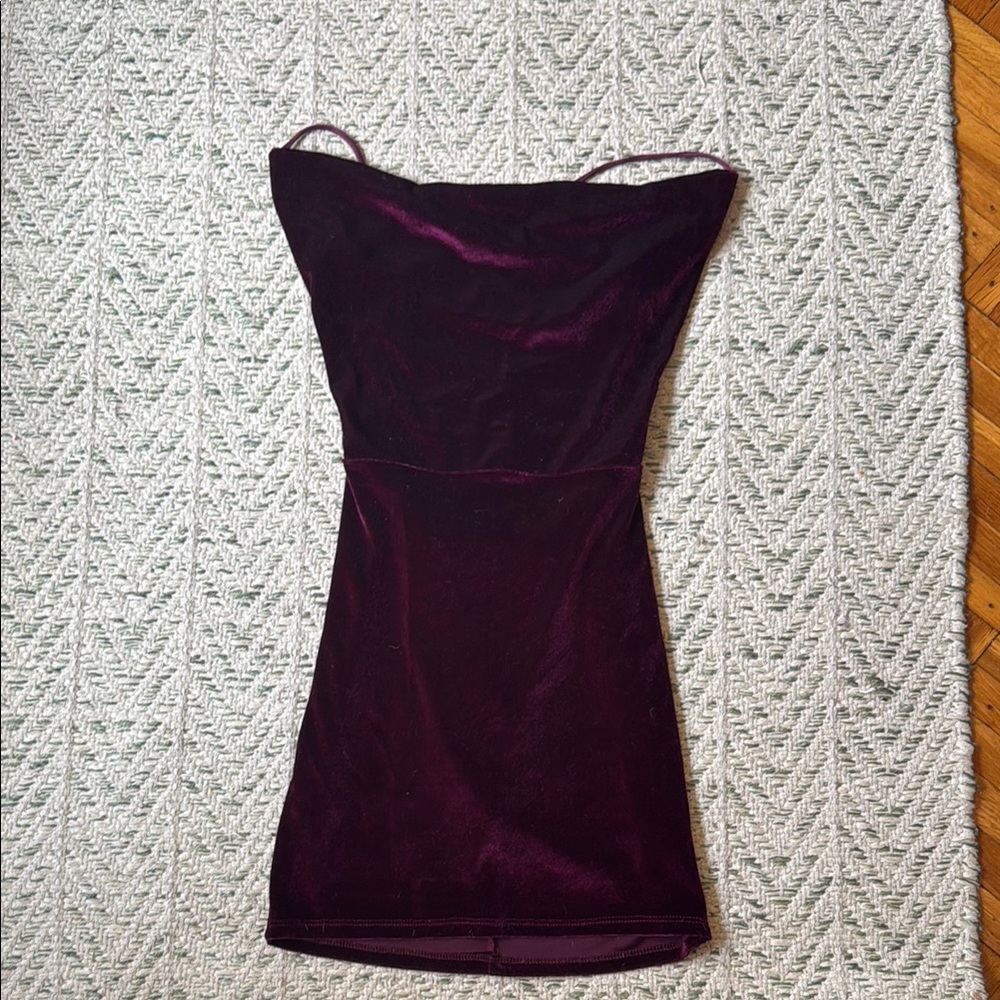 Lucy in the Sky Wine Red Spaghetti Strap Mini Dress
